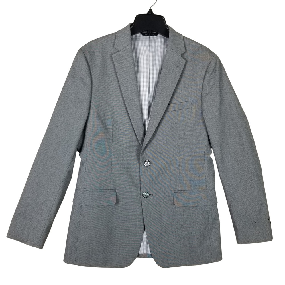Banana Republic Blazer Mens 38S Grey Modern Slim Fit Cotton Stretch Sport Coat